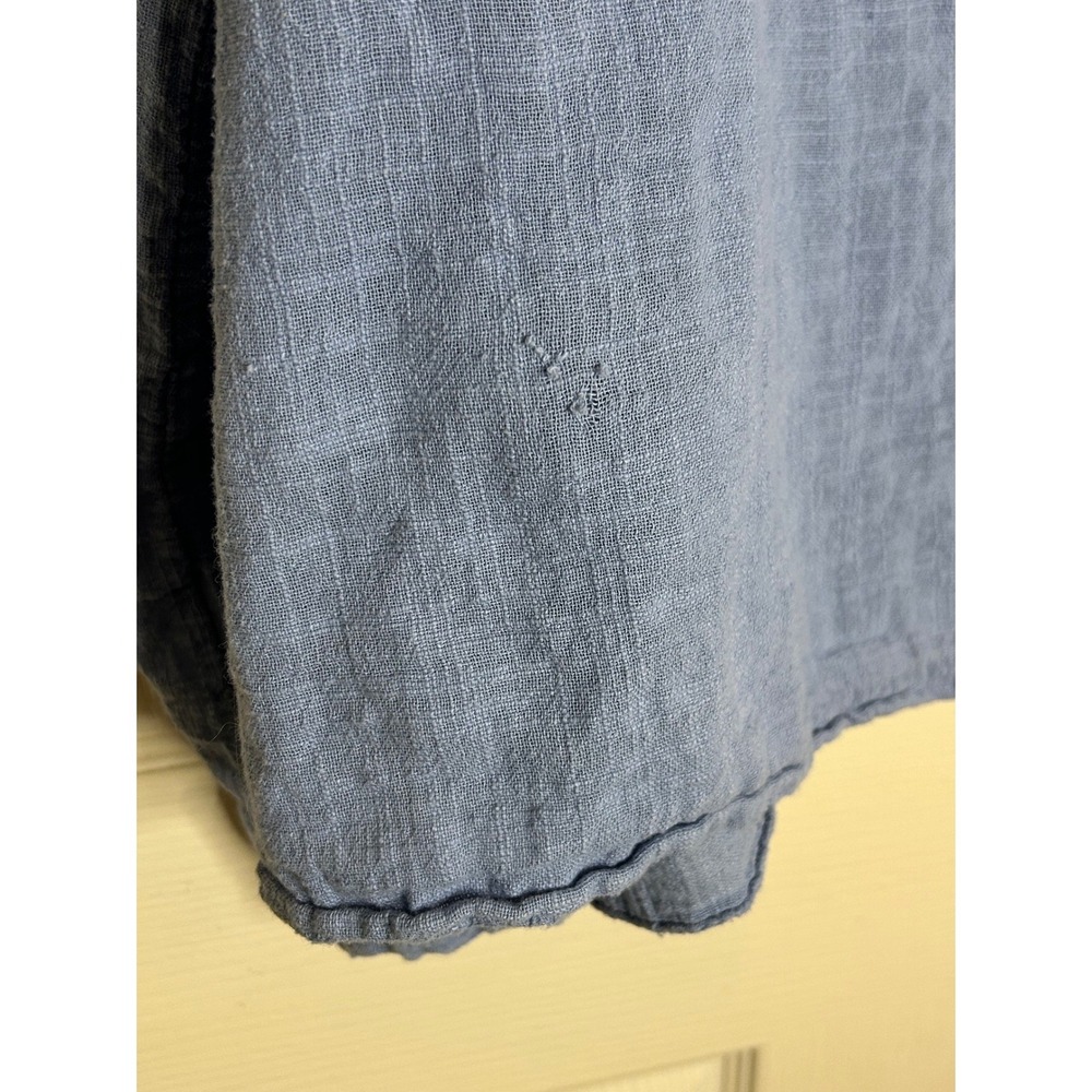 Beyond Capri Italy Women Blue 100% Cotton Oversized Boxy Lagenlook Tunic Top OS - Picture 5 of 6